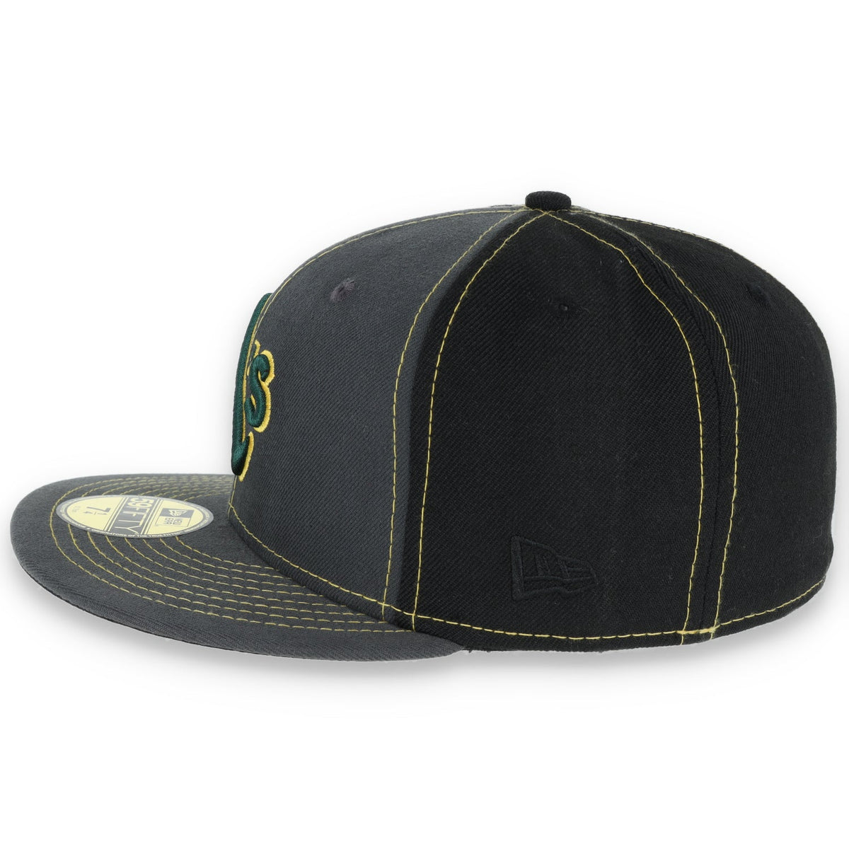 Oakland Athletics New Era 59Fifty Cap-Dark Grey/Black product image 6, provided for visual reference and product detail