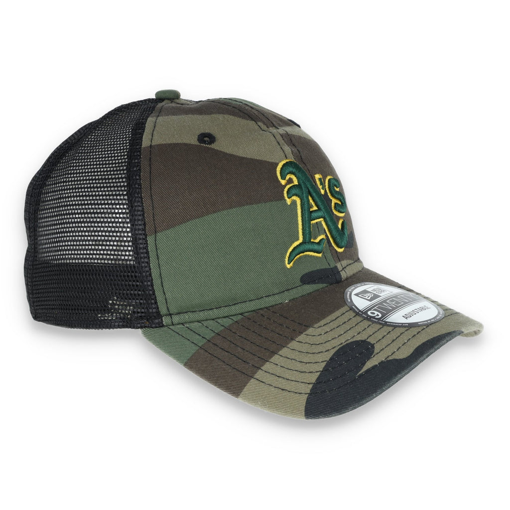 New Era Oakland A's Trucker 9TWENTY Adjustable Hat - Camo product image 3, provided for visual reference and product detail
