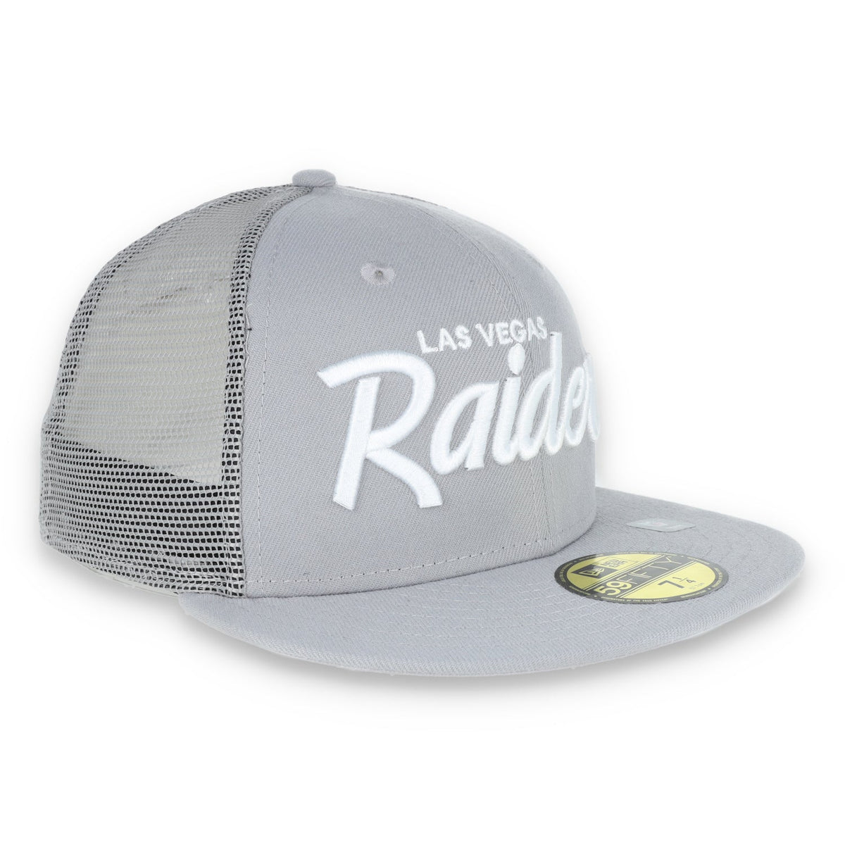 LAS VEGAS RAIDERS NEW ERA mesh script 59FIFTY FITTED-GRAY product image 3, provided for visual reference and product detail