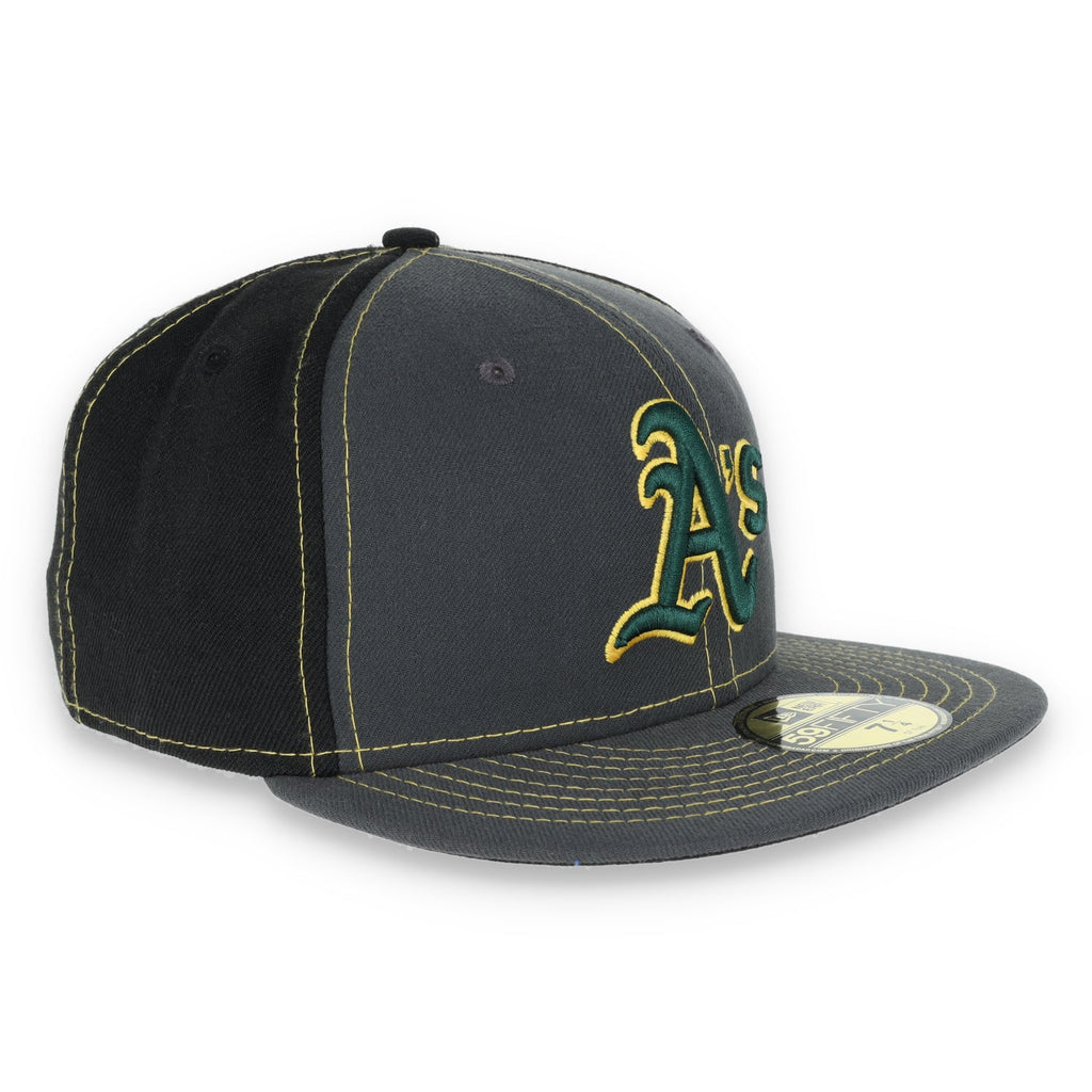 Oakland Athletics New Era 59Fifty Cap-Dark Grey/Black product image 3, provided for visual reference and product detail