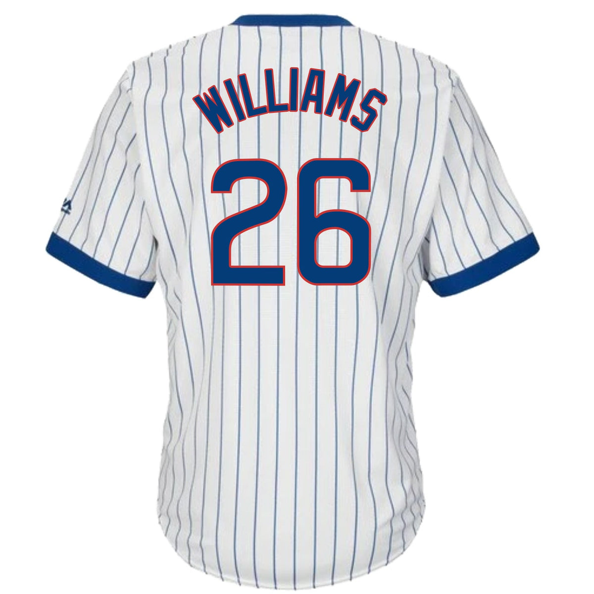 Billy Williams Chicago Cubs Cooperstown White Pinstripe V-Neck Home Men Jersey product image 2, provided for visual