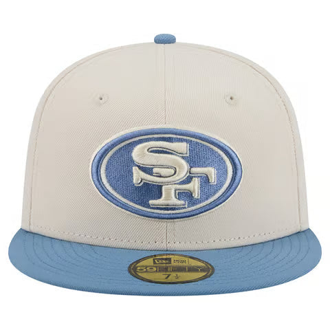 New Era San Francisco 49ers 2-Tone Color Pack 59FIFTY Fitted Hat - Cream/Baby Blue product image 2, provided for visual