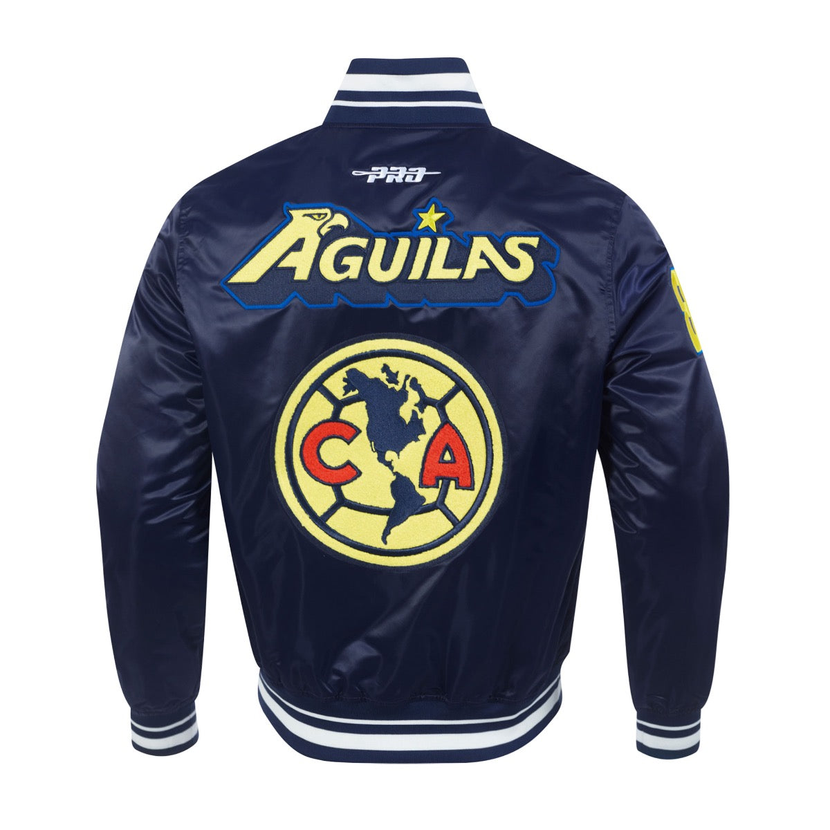 Pro Standard Club America Stadium Men Rib Satin Jacket-Navy product image 2, provided for visual reference and product