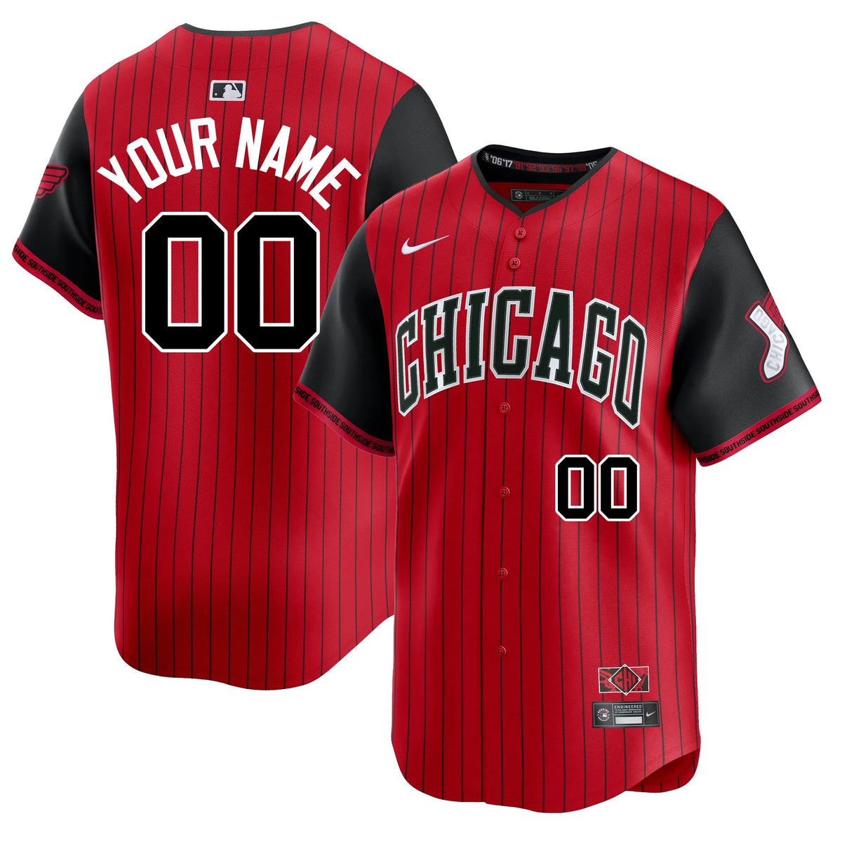 Custom Chicago White Sox Nike Men Red/Black 2025 City Connect Limited Jersey product image 1, provided for visual reference