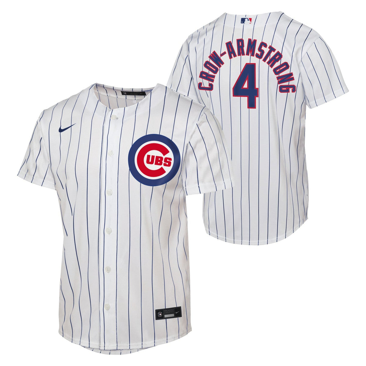 Pete Crow-Armstrong Chicago Cubs Nike Toddler Home Pinstripe Game Jersey product image 1, provided for visual reference and