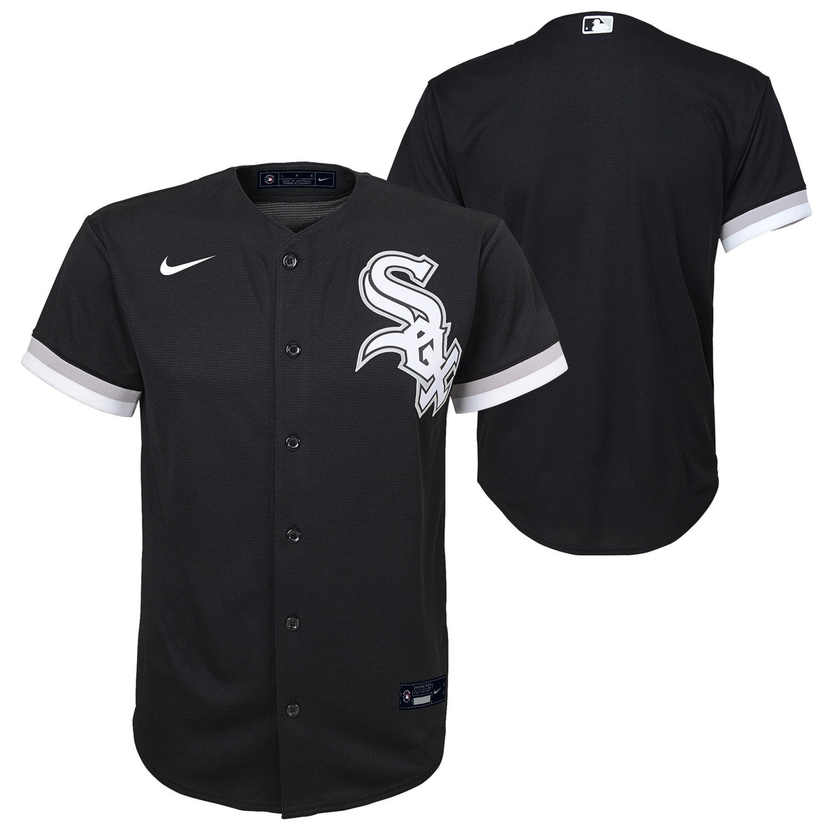 Chicago White Sox Nike Black Alternate Replica Jersey - Youth product image 1, provided for visual reference and product