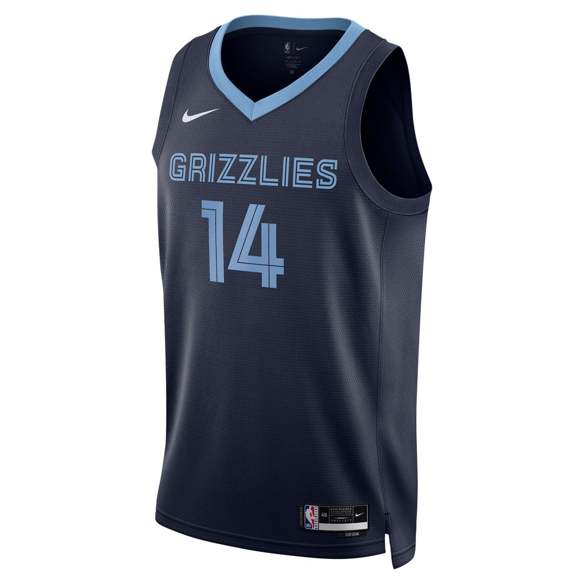 Memphis Grizzlies Nike Icon Swingman Jersey - Navy - Zach Edey - Unisex product image 3, provided for visual reference and