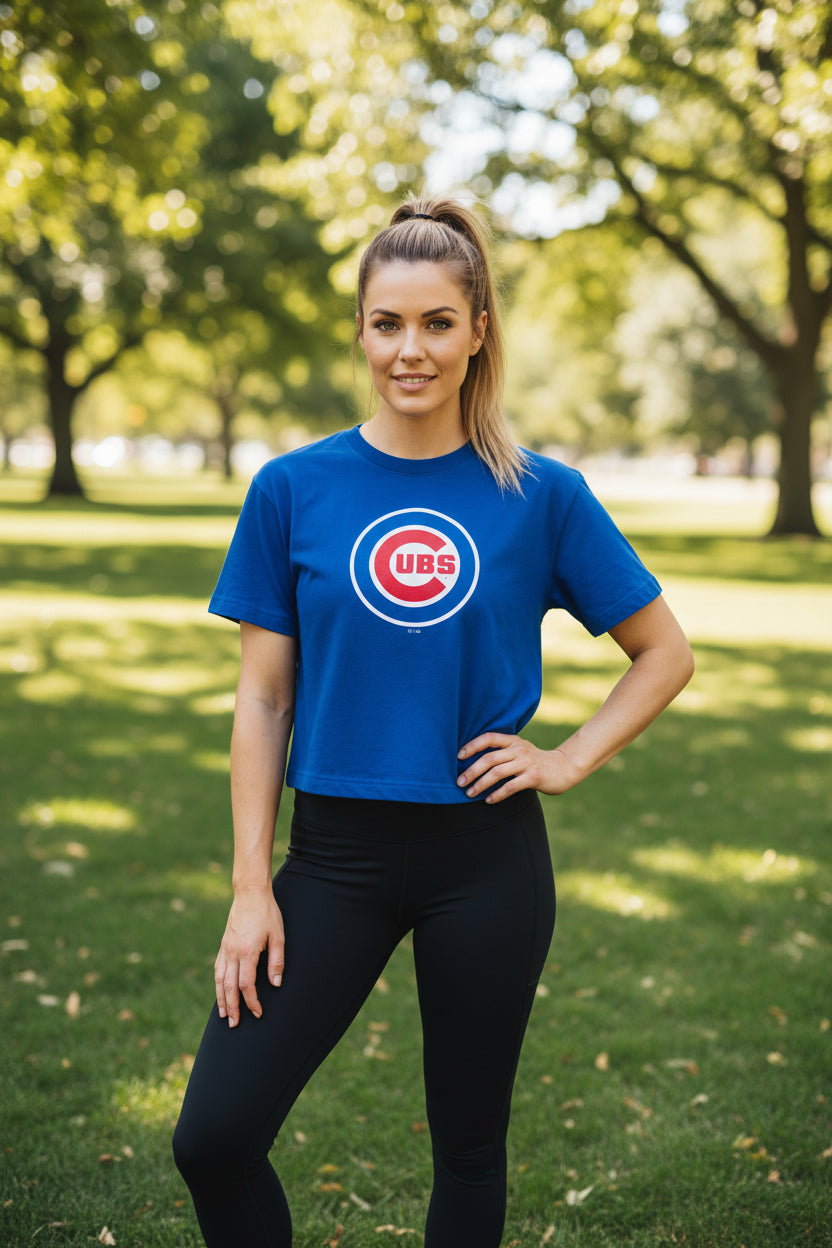 Chicago Cubs '47 Royal Bullseye Women Crop Top product image 4, provided for visual reference and product detail review