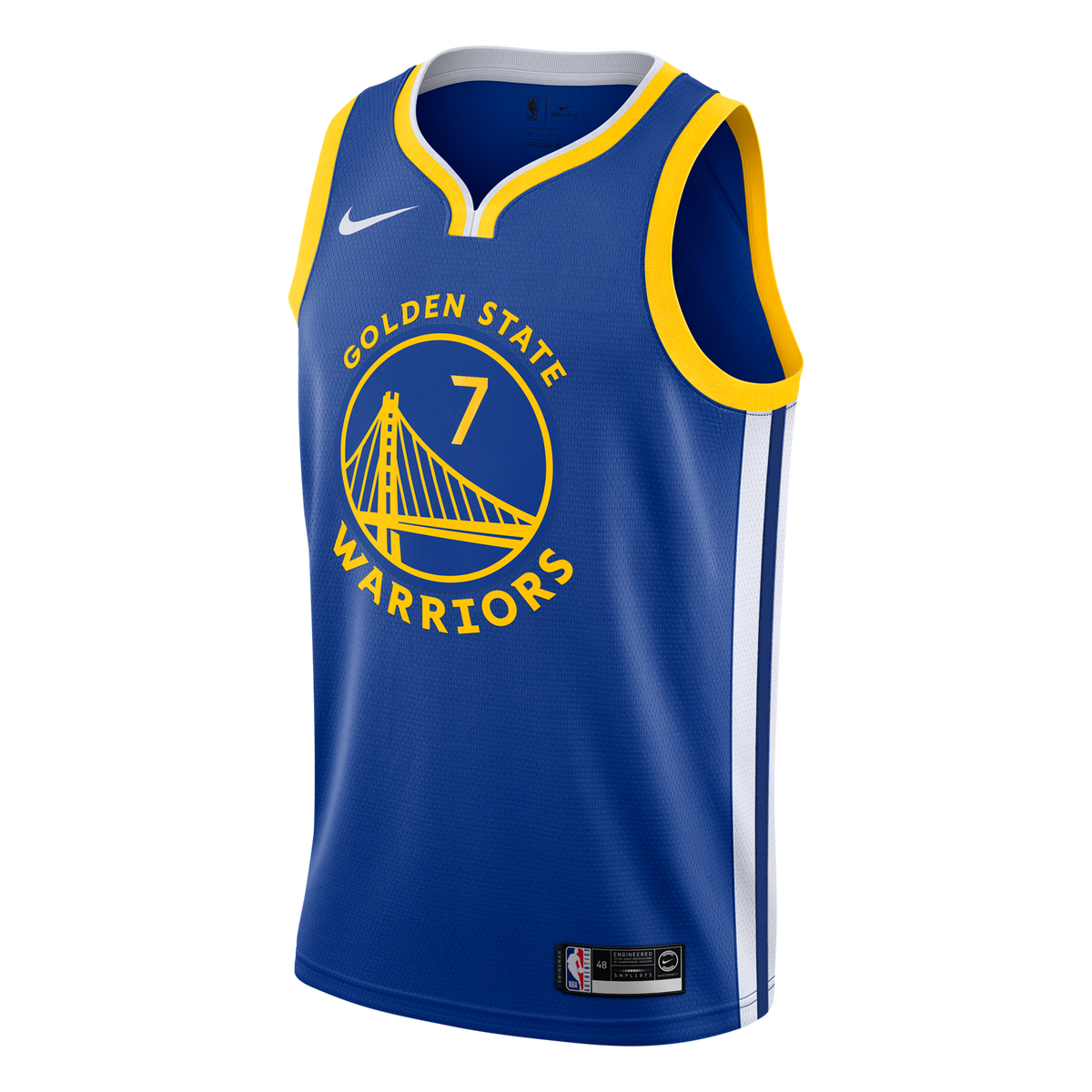 Golden State Warriors Nike Icon Edition Swingman Jersey - Royal - Kristaps Porziņģis - Youth product image 3, provided for