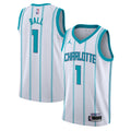 Charlotte Hornets Jordan Brand Association Edition Swingman Jersey - White - LaMelo Ball - Youth product image 1, provided