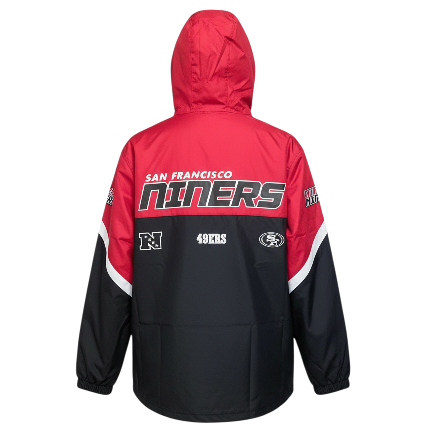 Mitchell & Ness San Francisco 49ers Triple Check Premium Quarter-Zip Windbreaker product image 2, provided for visual