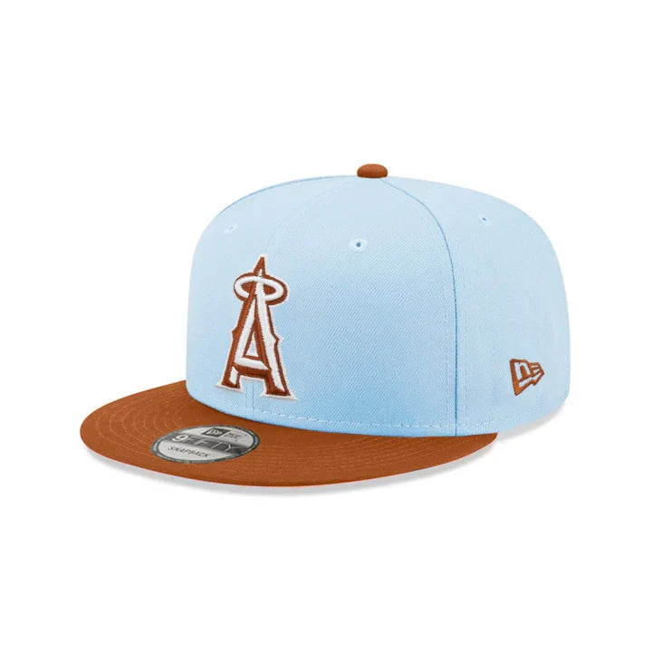 New Era Los Angeles Angels Color Pack 2-Tone 9FIFTY Snapback Hat-Light Blue/ Rust product image 2, provided for visual
