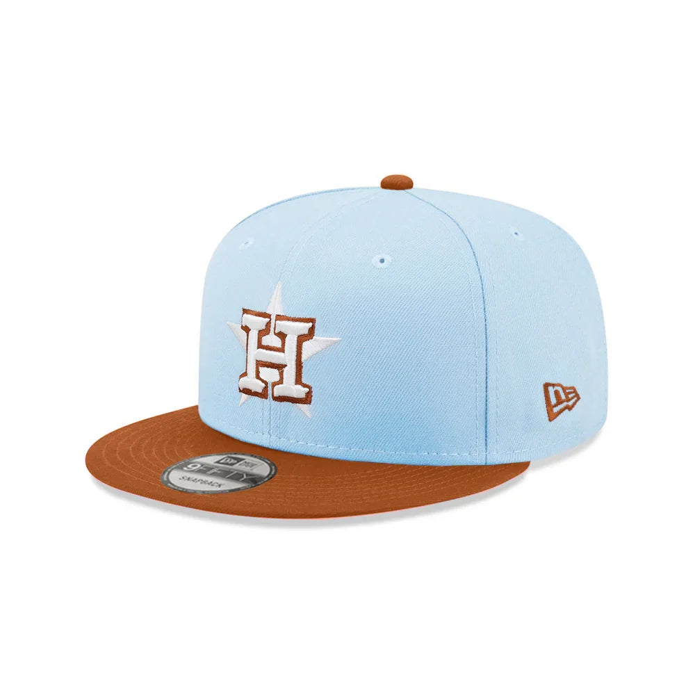 New Era Houston Astros 2-Tone Color Pack 9FIFTY Snapback Hat -Light Blue/Rust product image 2, provided for visual reference