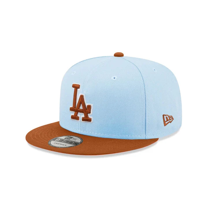 New Era Los Angeles Dodgers 2-Tone Color Pack 9FIFTY Snapback Hat -Light Blue/Rust Orange product image 2, provided for