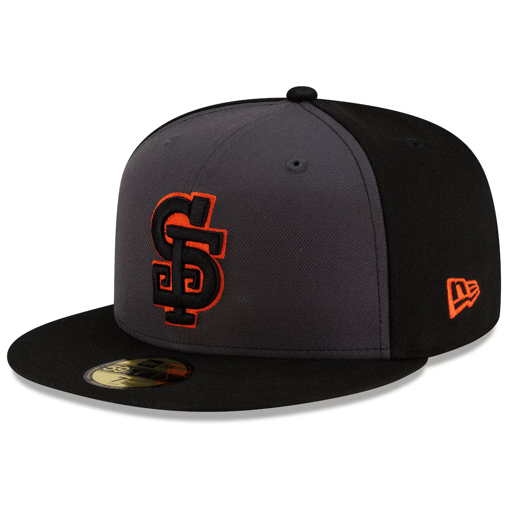 San Francisco Giants NEW ERA 59FIFTY FITTED CAP-GRAY/BLACK product image 2, provided for visual reference and product detail