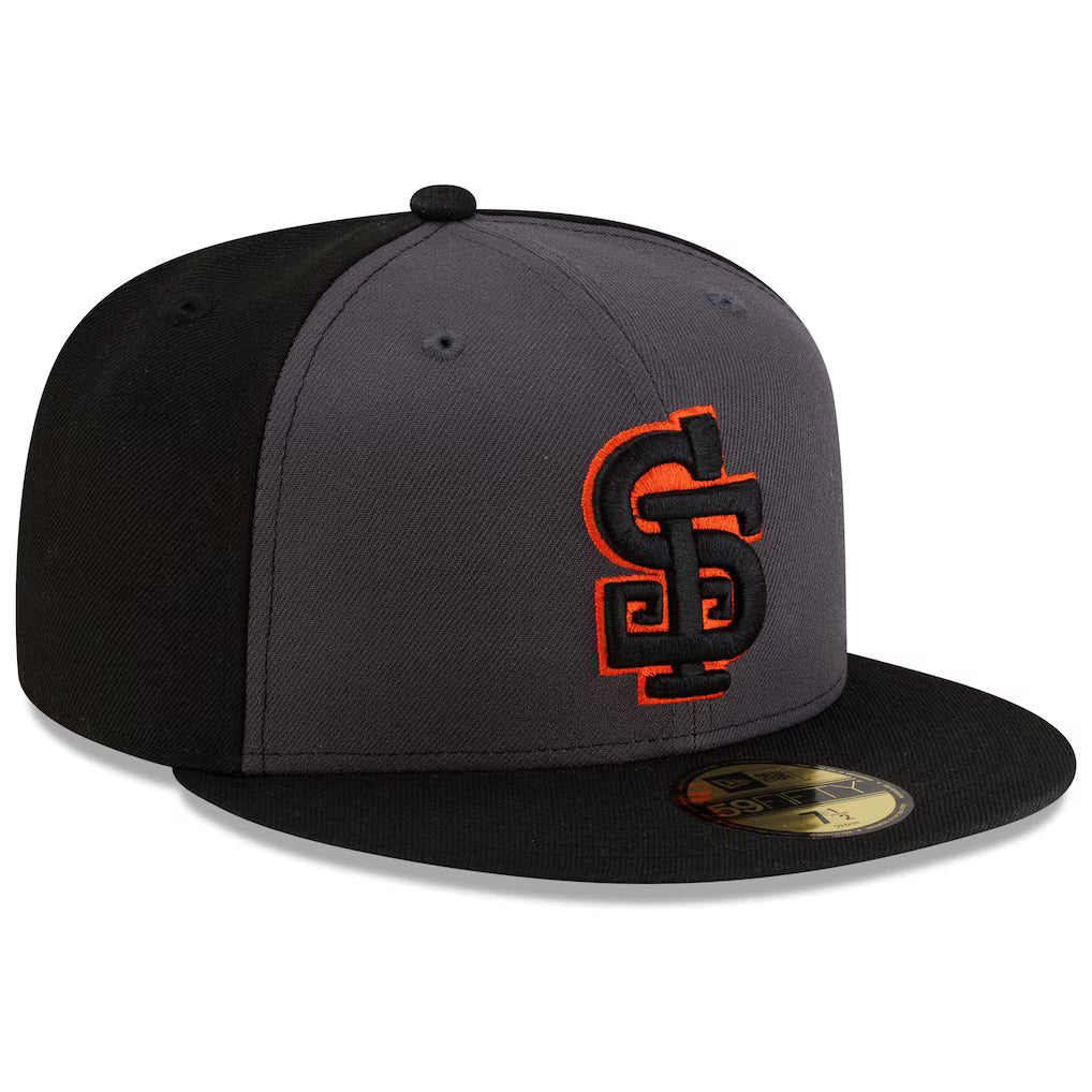 San Francisco Giants NEW ERA 59FIFTY FITTED CAP-GRAY/BLACK product image 1, provided for visual reference and product detail