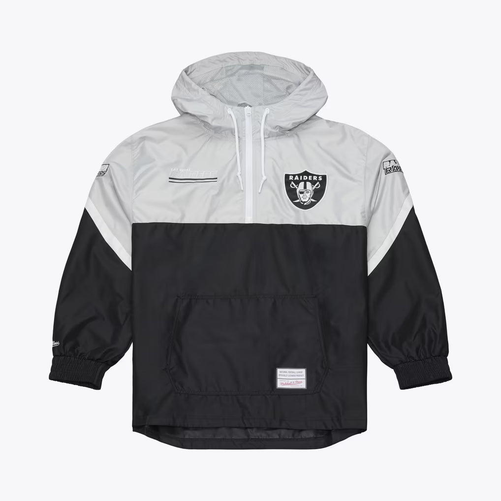 Mitchell & Ness Las Vegas Raiders Triple Check Premium Quarter-Zip Windbreaker product image 1, provided for visual