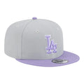 New Era Los Angeles Dodgers 2-Tone Color Pack 9FIFTY Snapback Hat -Gray/Purple product image 1, provided for visual