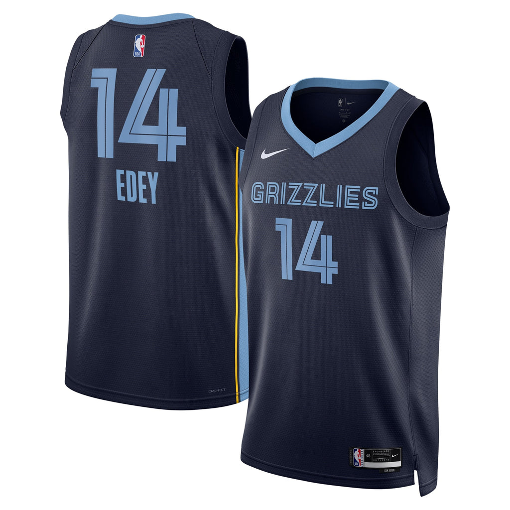 Memphis Grizzlies Nike Icon Swingman Jersey - Navy - Zach Edey - Unisex product image 1, provided for visual reference and
