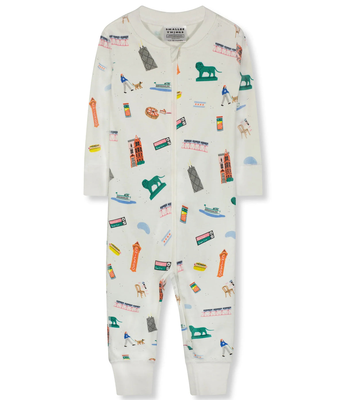Chicago Goodnight Baby Sleeper Smaller Things Pajamas product image 2, provided for visual reference and product detail