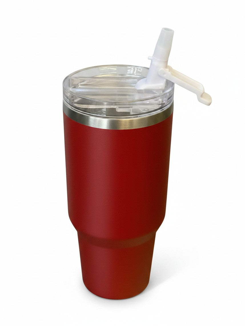 San Francisco 49ers 40 oz Stainless Steel Team Color Flip Straw Tumbler product image 2, provided for visual reference and