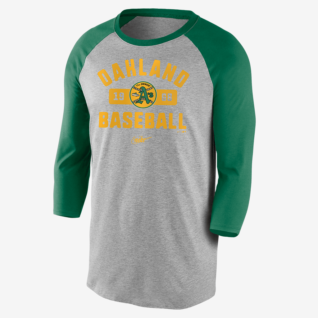 Nike Man'S Oakland Athletics Tshirt- Gray/Green product image 1, provided for visual reference and product detail review