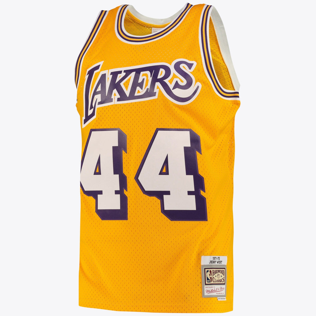 Los Angeles Lakers Mitchell & Ness Jerry West Road Swingman Jersey - Light Gold - Men product image 2, provided for visual