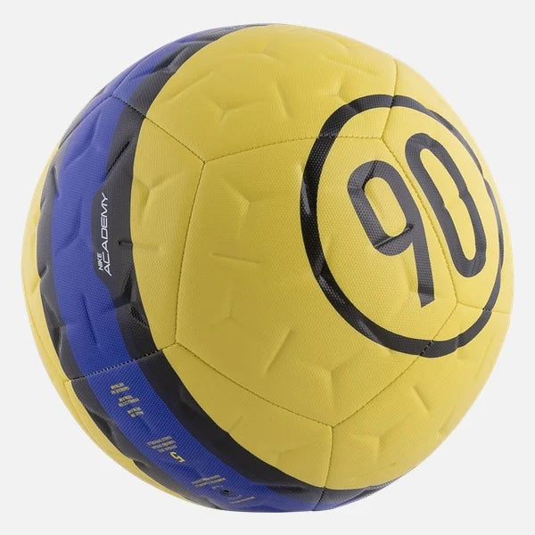Nike Academy T90 Soccer Ball- Yellow/Blue/Black product image 1, provided for visual reference and product detail review