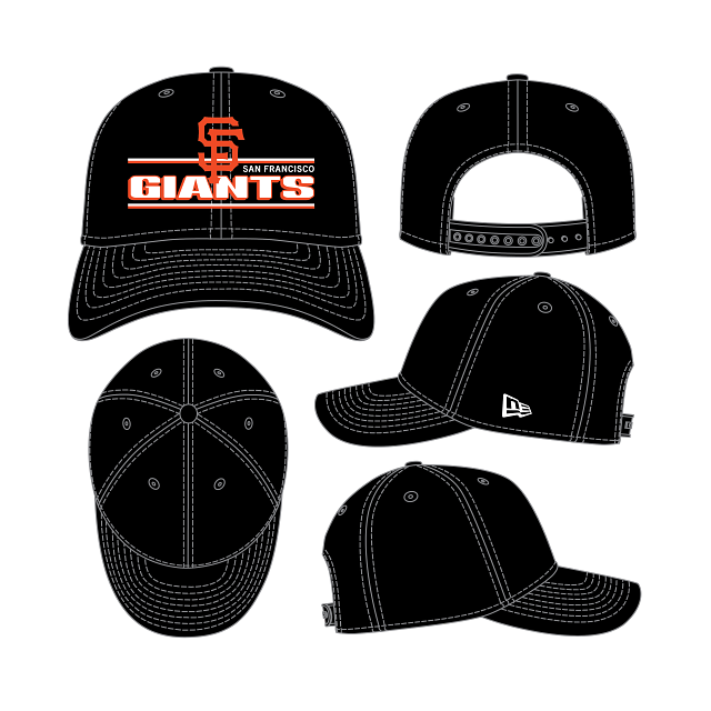 New Era San Francisco Giants Stated 9SEVENTY Stretch-Snap Hat - Black product image 1, provided for visual reference and