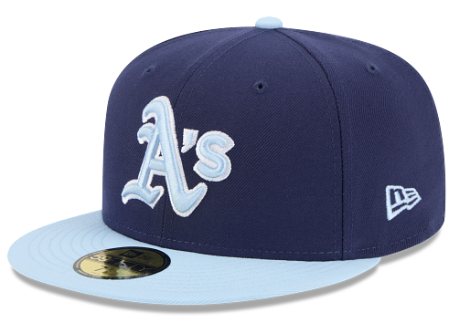 New Era Athletics 2-Tone Color Pack 59FIFTY Fitted Hat-Navy/Light Blue product image 1, provided for visual reference and