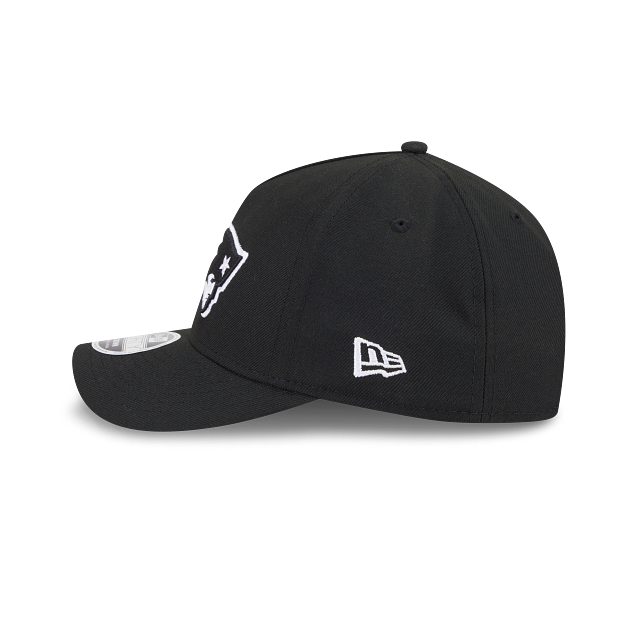 New Era New England Patriots M-Crown 9FORTY A-Frame Adjustable Hat-Black/White product image 4, provided for visual