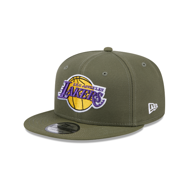 New Era Los Angeles Lakers 9FIFTY Snapback Hat- Olive Green product image 1, provided for visual reference and product