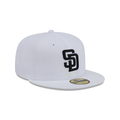 New Era San Diego Padres Color Basic 59FIFTY Fitted Hat- White/Black product image 1, provided for visual reference and