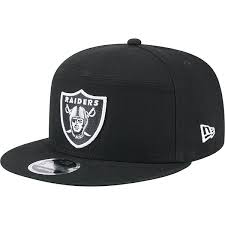 New Era Las Vegas Raiders Cotton Canvas 9FIFTY Split Panel Trucker Hat product image 1, provided for visual reference and