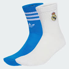Adidas Metro Socks Real Madrid Team Socks- White/Blue product image 1, provided for visual reference and product detail