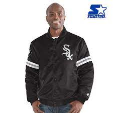 Chicago White Sox Black Current Starter Jacket product image 1, provided for visual reference and product detail review