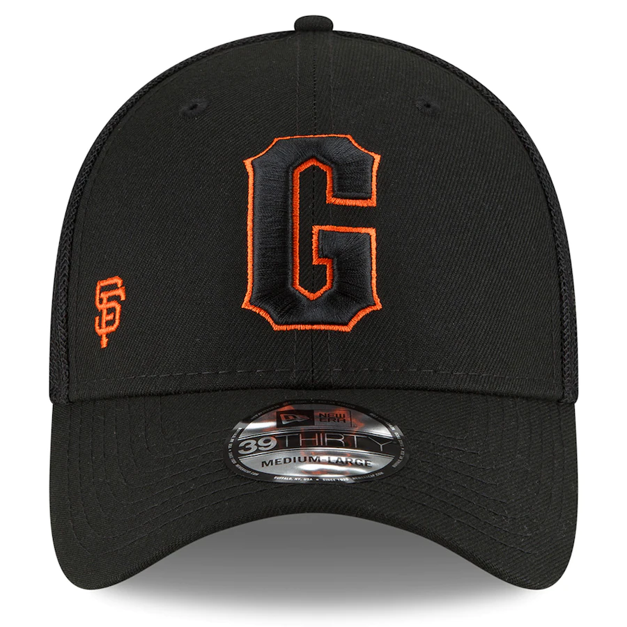 New Era San Francisco Giants 2022 Batting Practice 39THIRTY Flex Hat - Black product image 2, provided for visual reference