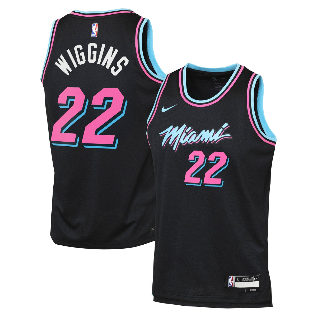 Miami Heat Nike 2025/26 City Edition Swingman Jersey - Black - Andrew Wiggins - Youth product image 2, provided for visual