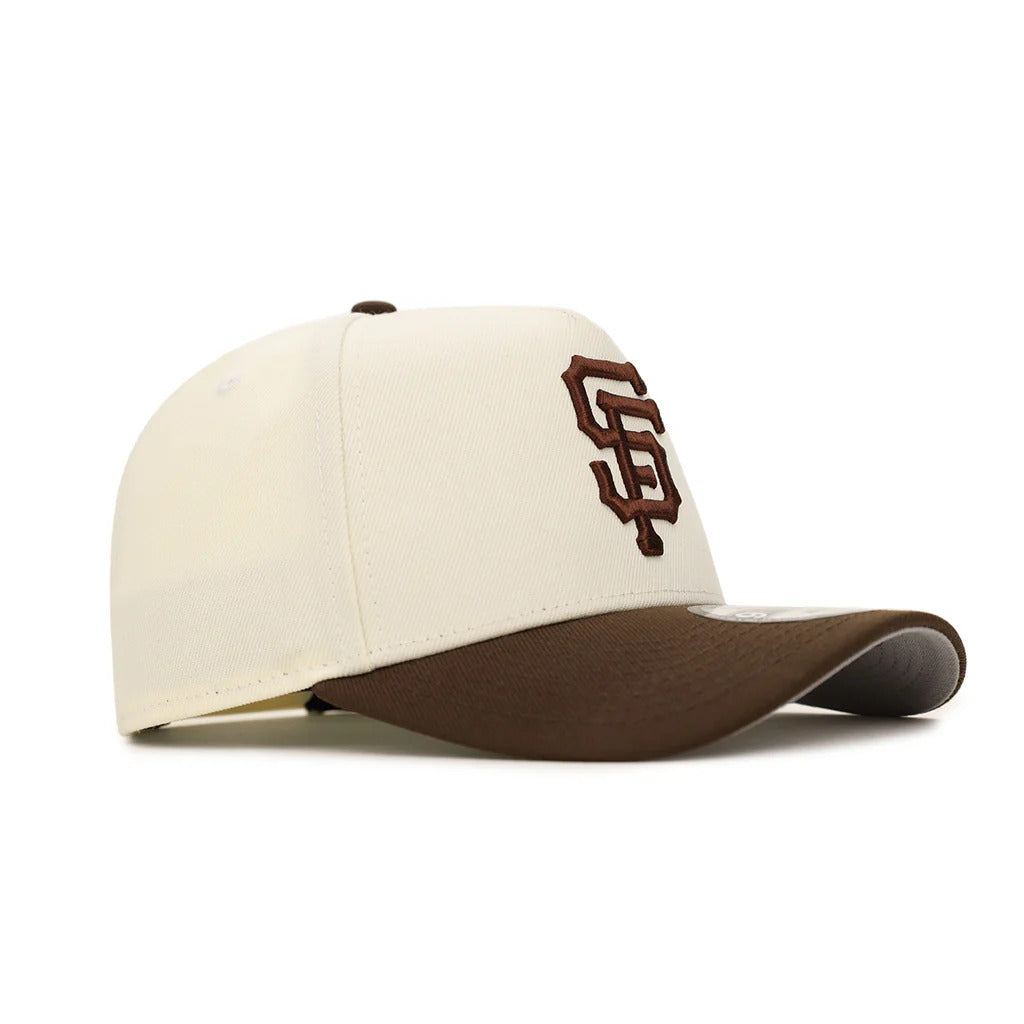 New Era Youth San Francisco Giants 9FORTY A-Frame Snapback Hat- Stone Brown product image 2, provided for visual reference