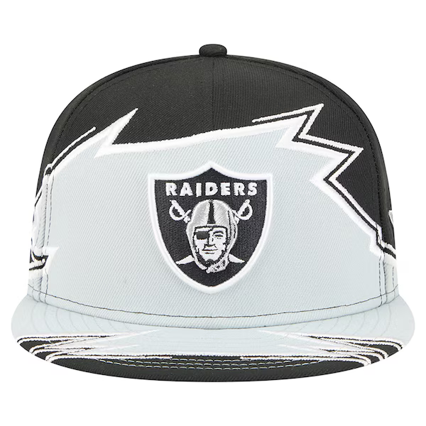 New Era Las Vegas Raiders Break 59FIFTY Fitted Hat-Black/Silver product image 3, provided for visual reference and product