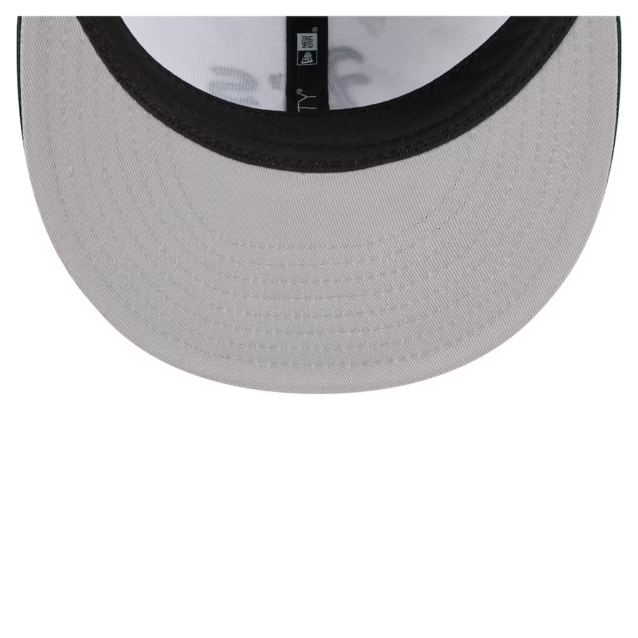 New Era Athletics Repeat 59FIFTY Fitted Hat-White/Green product image 5, provided for visual reference and product detail