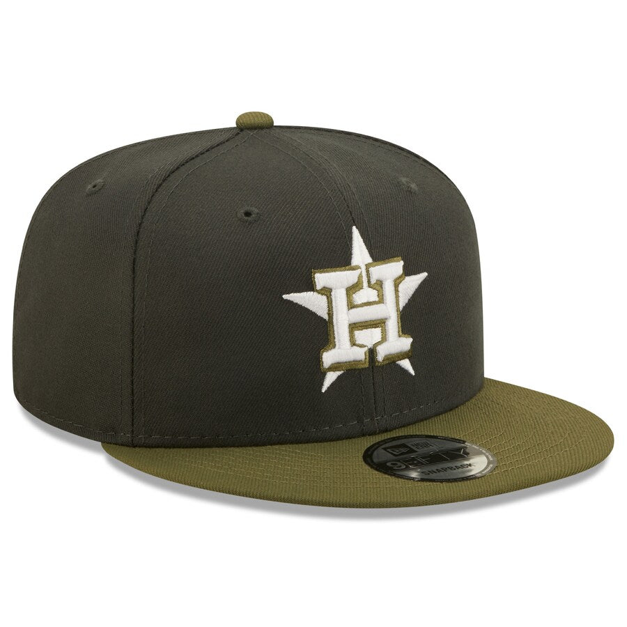 New Era Houston Astros 2-Tone Color Pack 9FIFTY Snapback Hat-Grey/Olive product image 1, provided for visual reference and