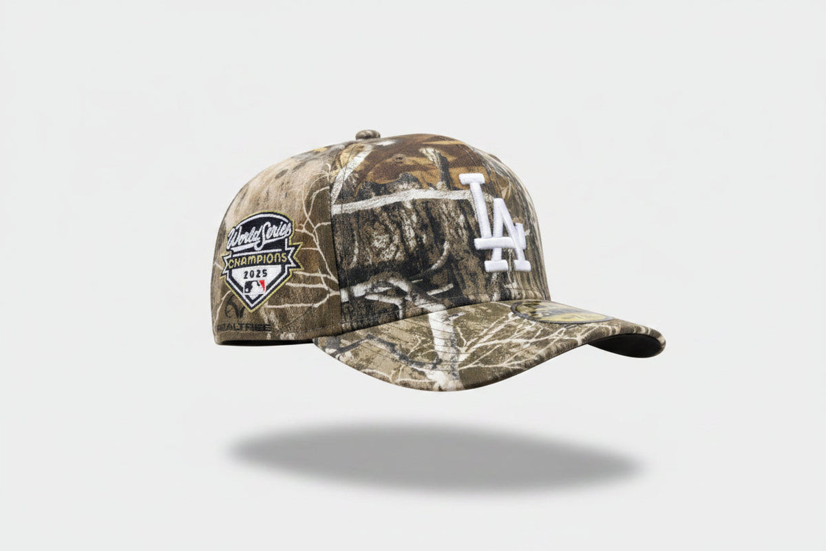 New Era Los Angeles Dodgers Real Tree A frame 2025 World Series Patch product image 1, provided for visual reference and