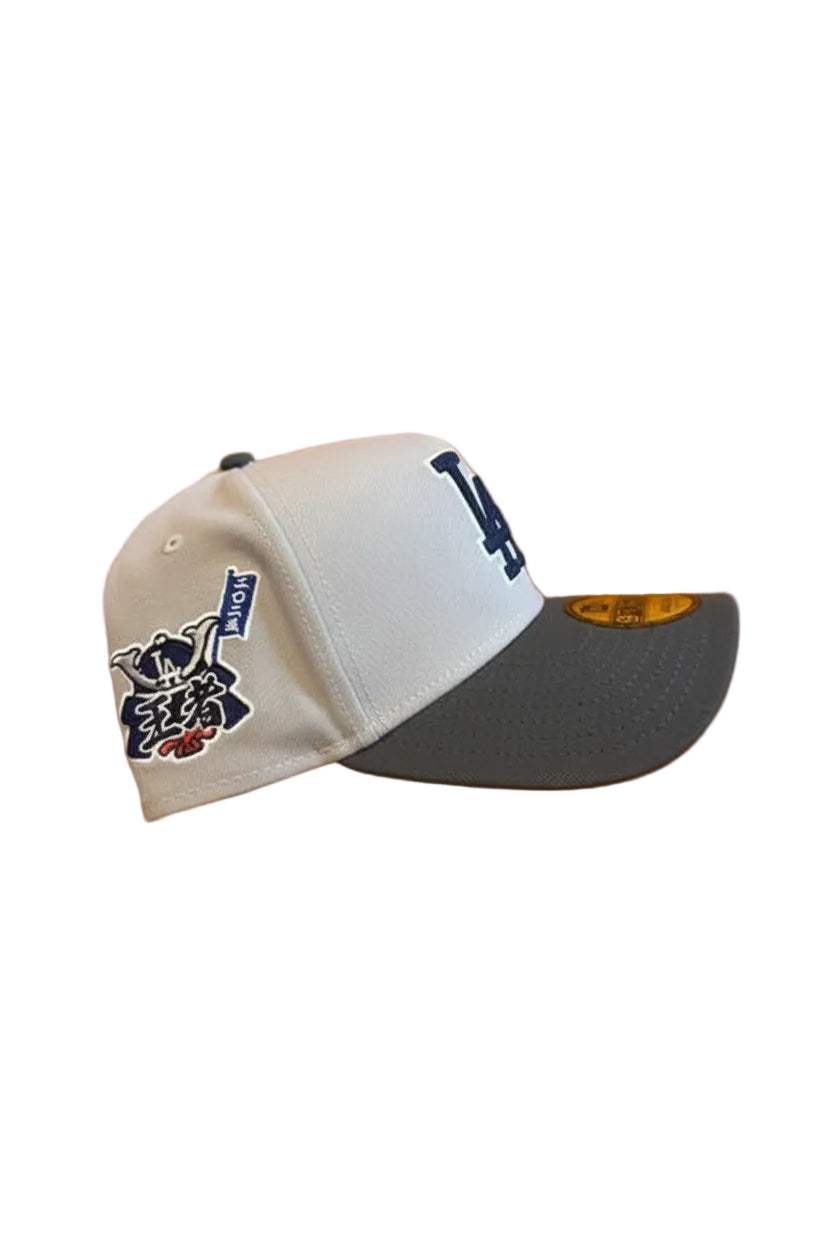 New Era Los Dodgers Light gray.Dark Gray Samurai side patch a frame product image 2, provided for visual reference and