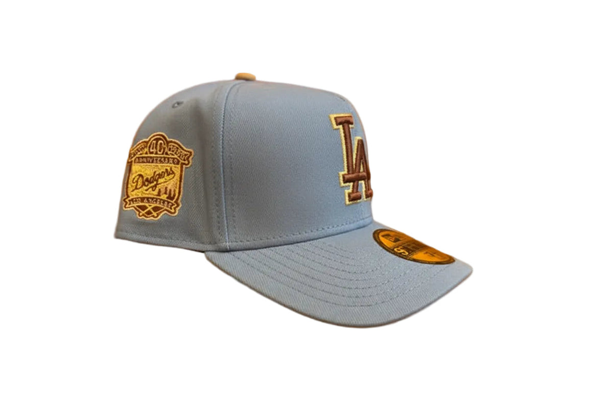 New Era Los Angeles Dodgers light blue a-frame 40th anniversary side patch camel UV product image 2, provided for visual