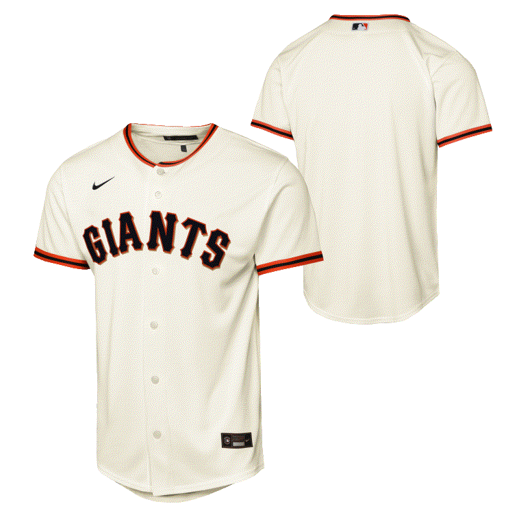 Nike Youth San Francisco Giants Home Baseline Jersey-Cream product image 1, provided for visual reference and product detail