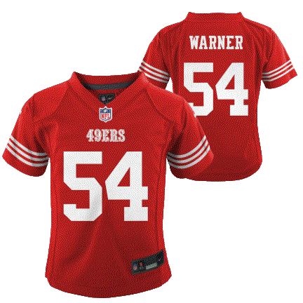Nike Toddlers Fred Warner Scarlet San Francisco 49ers Game Jersey product image 1, provided for visual reference and product
