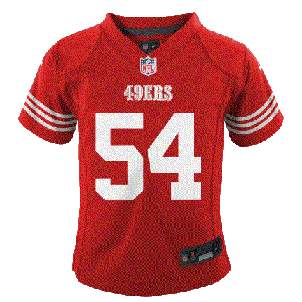 Nike Toddlers Fred Warner Scarlet San Francisco 49ers Game Jersey product image 3, provided for visual reference and product