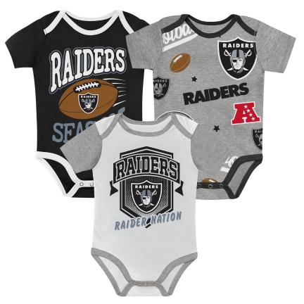 Las Vegas Raiders 1st ROUND PICK 3PC CREEPER SET product image 1, provided for visual reference and product detail review