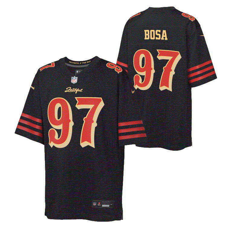 Nike Youth San Francisco 49ers Nick Bosa Rivalry Game Jersey-Black product image 3, provided for visual reference and